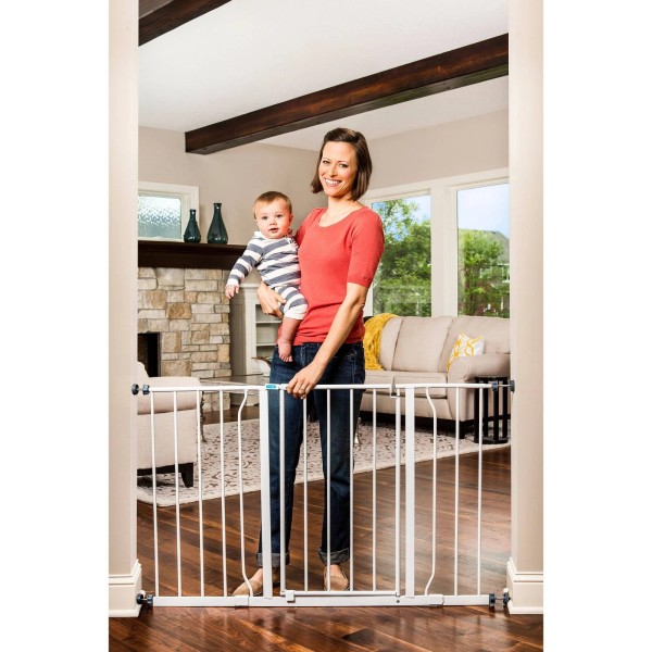 Easy Open 47-Inch Extra Wide Walk Thru Baby Safety Gate