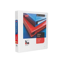 Staples 82684 Heavy Duty 1 1/2-Inch 3-Ring View Binder White (24677)