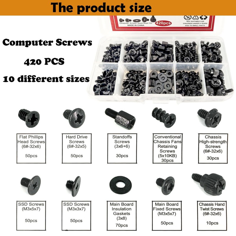 Computer Screws Motherboard Standoffs Assortment Kit,High Performance Thermal Paste,Precision Screwdriver