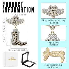 JZTRADING Cowboy Boot Earrings For Women Western Earrings Silver Drop Sparkly Rhinestone Earrings Western Cowgirl Accessories For Women Bachelorette Party Jewellery Gifts For Women Girl (silver)