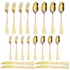 20-Piece Gold Silverware Set Service for 5 Stainless Steel Flatware