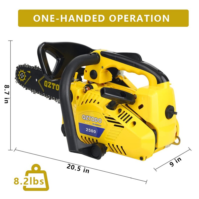 QZTODO Top-Handle-Chainsaw-Gas-Powered - 12 Inch Chain Saws, Portable Little Saw