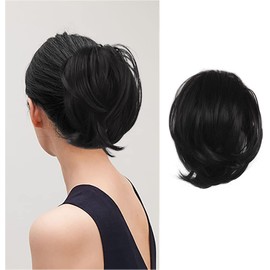Hairpiece Hair Extensions, Hair Bun Ponytail Extension, Straight Synthetic Hairpiece, Short Ponytail Bun Hair Accessories, Simple Scrunchie for Women