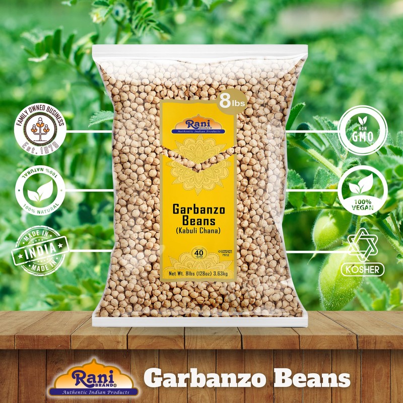 Rani Garbanzo Beans (Kabuli Chana) 128oz (8lbs) 3.63kg Bulk ~