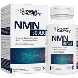 NMN Supplement, 500MG Nicotinamide Mononucleotide Capsules for Supports Anti-Aging, Longevity and Energy, Naturally Boost NAD+ Levels, 60 Capsules (Pack of 1)