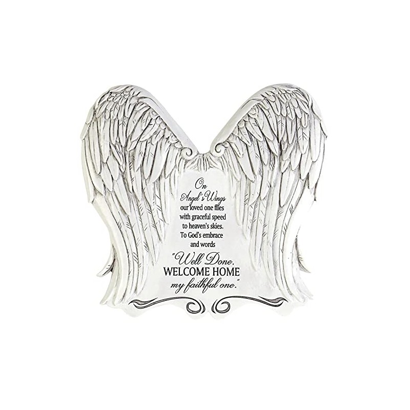 Dicksons Angel's Wings Bereavement White 7.5 x 7.5 Resin Outdoor