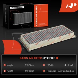 A-Premium - Filtro de aire de cabina detrás de la guantera con carbón activado compatible con Mazda RX-8 RX8 2004-2011, MPV 2004-2006, repuesto # LDY461J6X