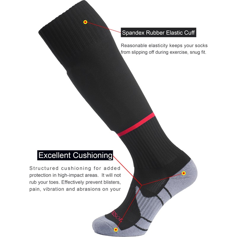 APTESOL Youth Soccer Socks Knee High Team Sport Cushion Sock