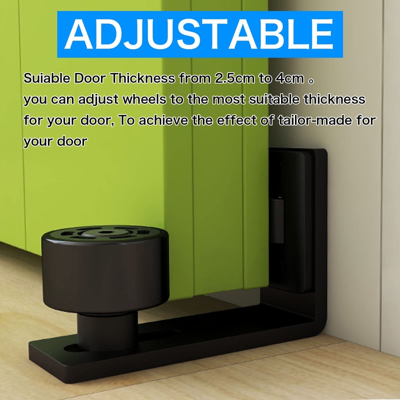 BONIKLUBA 1PC Adjustable Floor Guide Wall/Door Bottom Guide Black for