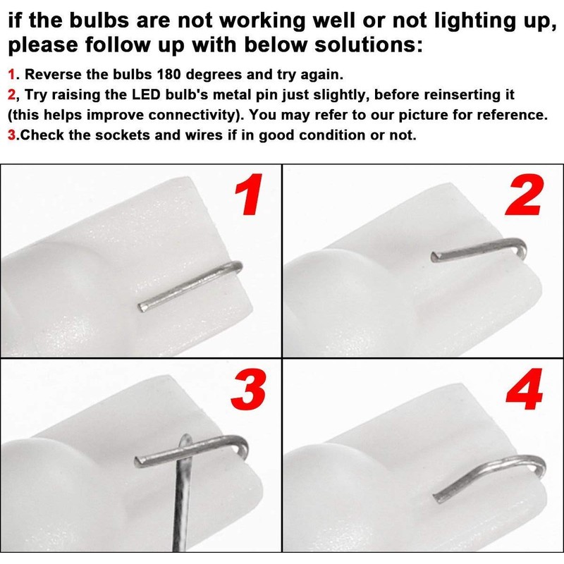 LeMeng 3W T10 Wedge Base RV 921 LED Light Bulb