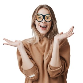Funny Sleep Mask Eyes Open Funny Eye Mask for Sleeping Soft Breathable Funny Eyeshade with Adjustable Head Strap for Travel,Party, Rest, Sleeping