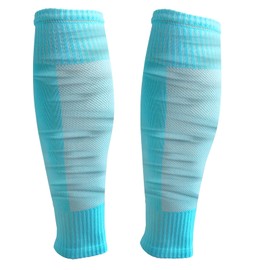 Yoknatt Football Leg Sleeves, Breathable Calf Compression Sleeves, Leg Sleeves for Men Women Football Running Cycling Turquoise