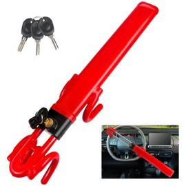 Car Steering Wheel Lock Anti-Theft Device,Red Car Steering Wheel Lock Heavy Duty Anti Theft Car Device with Key