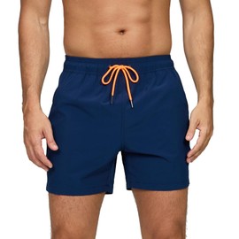 Vorvowry Men's Swimming Trunks, Quick-Drying Swimming Trunks, Breathable Swimming Shorts with Mesh Lining and Hidden Zip Pocket, Swimwear, Men's Board Shorts, navy