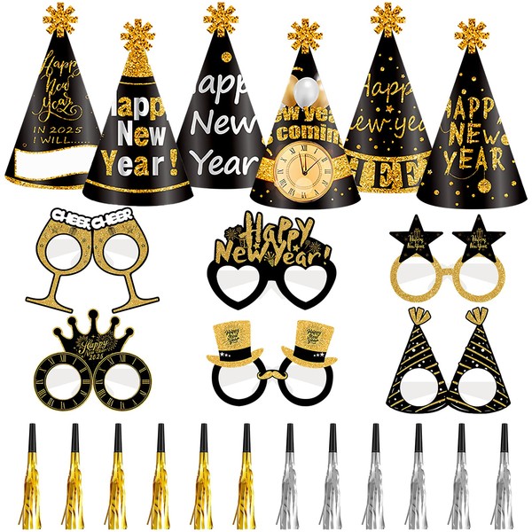 Openfly New Years Eve Party Supplies 2025, 24pcs New Years