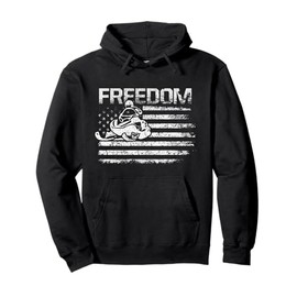 Vintage Patriotic USA Flag Snowmobile Freedom Snow Sled Pullover Hoodie
