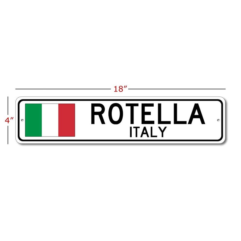 Rotella, Italy - Italian Flag Sign - Metal Novelty Sign