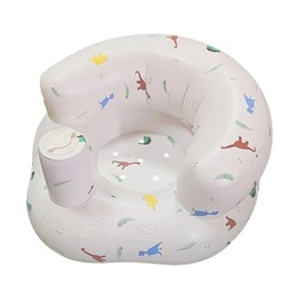 Inflatable Baby Seat Portable Blow up Toddler Chair with Built-in Air Pump Inflatable Child Chair Baby Floor Seats for Babies 3-36 Months, Perfect for Travel Home Outdoor Use (Dinosaur)