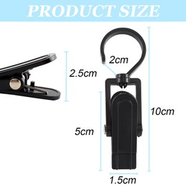 Vinbee 20 PCS Laundry Hooks with Clips Super Strong Plastic Home Travel Swivel Hanging Hanger Closet Organizer Clamps Socks Boot Bras Towels for Bathroom Wardrobe Kitchen Office - 4.3 Inches (Black)