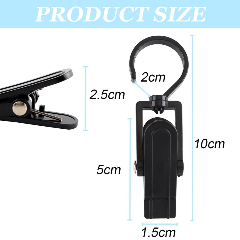 Vinbee 20 PCS Laundry Hooks with Clips Super Strong Plastic