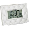 Rhythm Alarm Clock Radio-Controlled Clock Digital Decorative Glass Beige Pearl