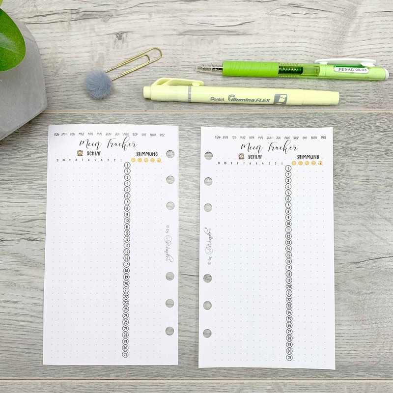 SinnWunder® Habit Tracker Lists for Sleep and Mood - Fits