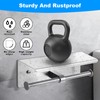 Double Toilet Paper Holder with Shelf, Wall Mount Tissue Roll