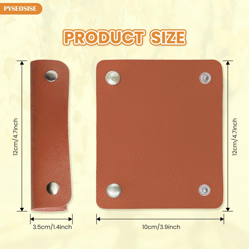 PYSEOSISE PU Leather Handle Grip Protectors, 8 Pcs Handbag Handle