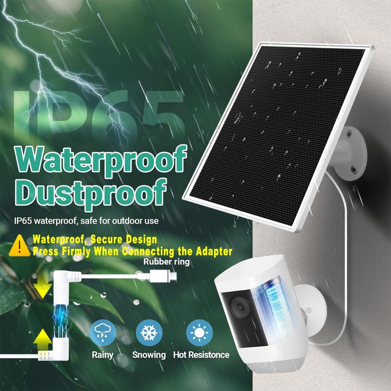5W Solar Panel Built-in with 8000mAh Battery for Security Camera