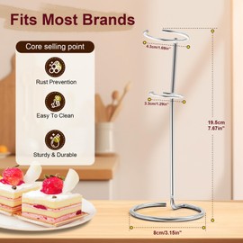 HOMEXUP Double Pack Milk Frother Stand, Suitable for Most Handheld Milk Frothers - Heavy Duty Premium Stand (Silver)