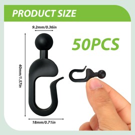 Supecesorio Curtain Hooks for Rails, 50 Pieces Curtain Hooks, Curtain Hooks for Rings, Gazebo for Curtains and Side Umbrellas, Garden Gazebos, Ganci in Plastica per Tende