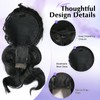 Kurope Black Wig 2-in-1 Messy Bun Hairpieces Ponytail with Bangs