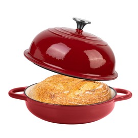 Dutch Oven for Bread Baking, 5.4 Quart Dutch Enameled Cast Iron Bread Oven, Dutch Oven for Sourdough Bread Baking, Oven Safe up to 500° F, 25 cm Red