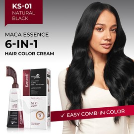 Karseell Easy Dye Hair Dye Maca Essence 6-in-1 Hair Color Cream 100% Cover Gray Hair Dye 80ml-Black