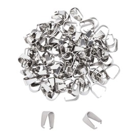 UNICRAFTALE About 100 Pcs 9mm Stainless Steel Snap On Bail Pinch Bail Pinch Clasp Clip Clasp Bail Necklace Clasp Pendant Bail Vatican Parts Clasp Clasp Necklace Bracelet Accessory Parts Sub-Materials Handmade Craft Supplies