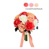 Angel Isabella 8" Bouquet-Shade of Coral,Peach,Ivory Open Roses with Rhinestone