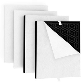 PR1 H13 HEPA Filter Replacement: for Mooka PR1 Air Cleaner Purifier, H13 True HEPA Filter for Home Large Room up to 2200sq.ft, Washable Pre-filters for Home Pets Dander Hair, 2 HEPA + 4 Pre Filters