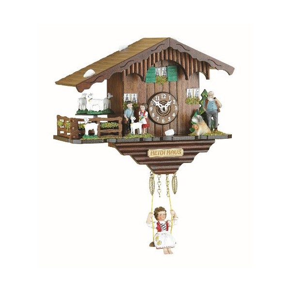 Trenkle Kuckulino Black Forest Clock Swiss House with Turning Goats, Quartz Movement and Cuckoo Chime TU 2020 SQ