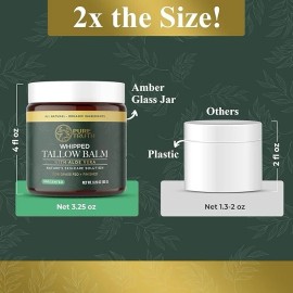 Pure Truth Whipped Tallow and Honey Balm - Beef Tallow for Skin, Face - 100% Grass Fed