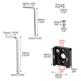 QWORK Pack of 2 Cold Shoe Adapter Mount 1/4 Inch Thread for DSLR Camera Cage, LED Light, Monitor Camcorder, Flash