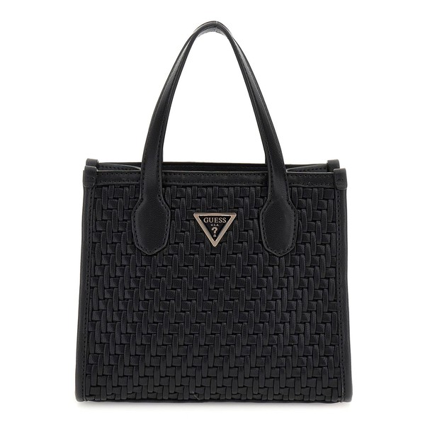 GUESS Silvana 2 Comp Mini Tote Bag for Women, Black,