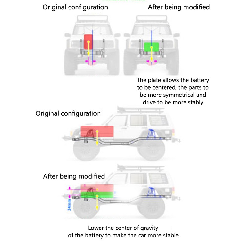 Metal Battery or ESC Relocation Mount Plate for Axial SCX10