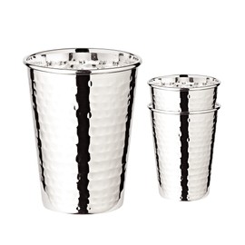 EDZARD Set of 2 Silver Cups Mido Hammered Silver Plated Height 10 cm