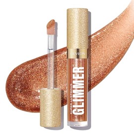 REVLON Revlon Super Lustrous Glimmer Gloss, Non-Sticky Lip Gloss, High-Shine Finish, Plant-Based Glitter, 006 Bronze Spark, 0.13 fl oz