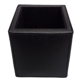 PERRÉ | Lapicera para escritorio en Piel Genuina | Elegante estuche, lapicera, organizador, dispensador para plumas, lápices, lapiceros, plumones y bolígrafos (Negro, Estándar)