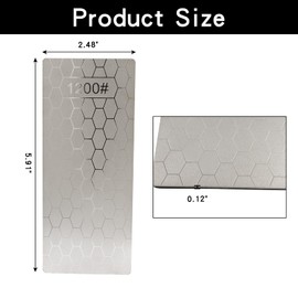 Coufce Versatile 5-Piece Diamond Sharpening Stone Set, Honeycomb Surface Diamond Stone Lapping Plate, Fine Coarse Bench Stone for Kitchen Sharpening Blade Blunt Chisel, 400/600/800/1000/1200 Grit