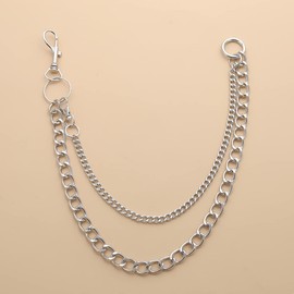Layered Pants Chain Goth Accessories Wallet Chain Pocket Chain Jean Chains Silver Body Chain for Women Men