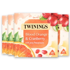 Twinings Blood Orange, Cranberry & Pomegranate Fruit Tea, 80 Tea Bags (Multipack Of 4 X 20 Tea Bags)