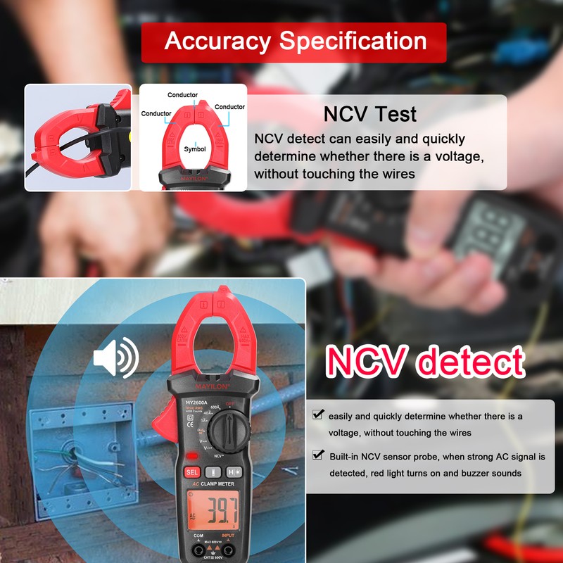 Digital Clamp Meter Multifunction 600V Voltmeter Tester Amp Volt Meter