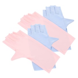IWOWHERO 2 Pairs UV Protection Gloves for Women Breathable UV Nail Art Accessory Fingerless Design for Manicure and Spa Use Includes Colors